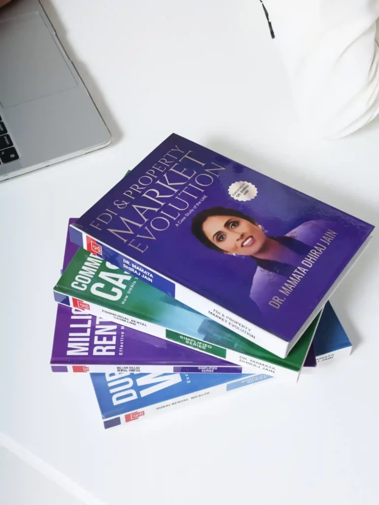 "Real estate investment books by Mamata Dhiraj Jain covering Dubai and UAE property strategy"